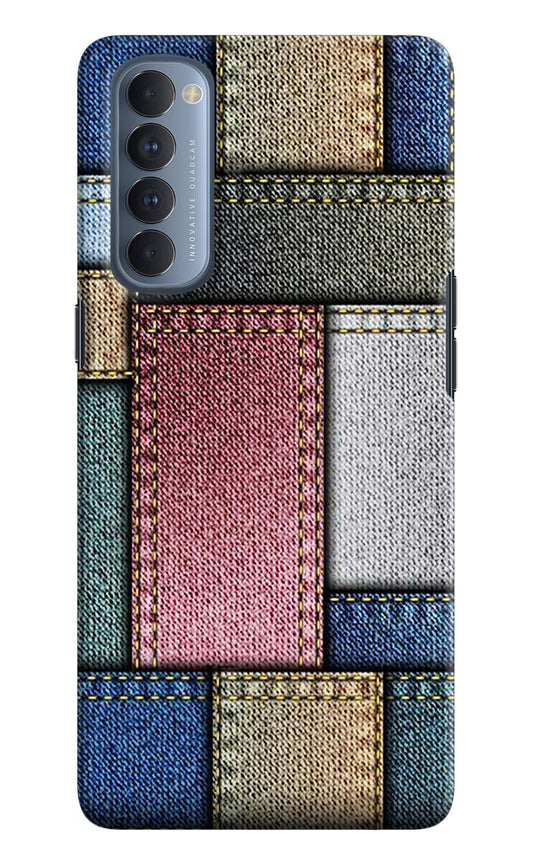 Multicolor Jeans Oppo Reno4 Pro Hard Case Back Cover by Casekaro