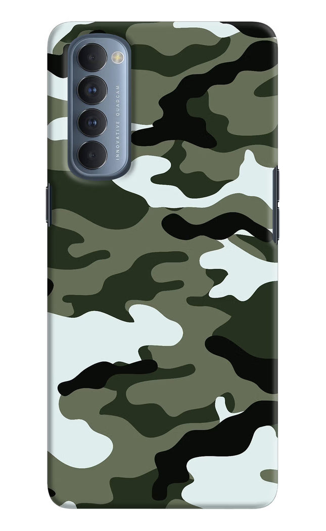 Camouflage Oppo Reno4 Pro Hard Case Back Cover by Casekaro