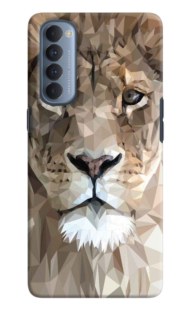 Lion Art Oppo Reno4 Pro Hard Case Back Cover by Casekaro