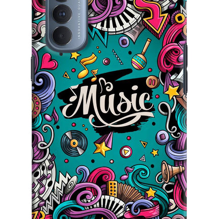 Music Graffiti Oppo Reno4 Pro Hard Case Back Cover by Casekaro