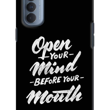 Open Your Mind Before Your Mouth Oppo Reno4 Pro Hard Case Back Cover by Casekaro