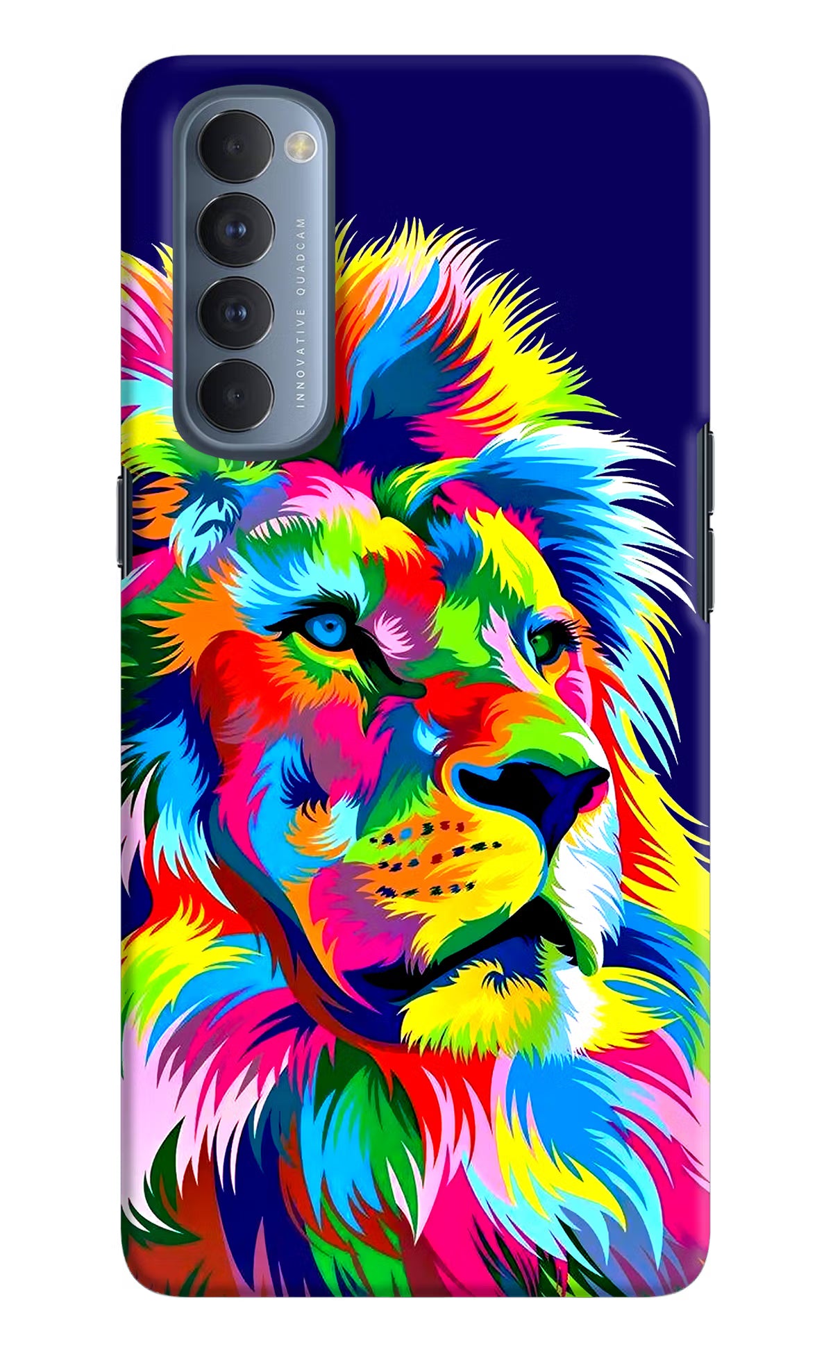 Vector Art Lion Oppo Reno4 Pro Hard Case Back Cover by Casekaro