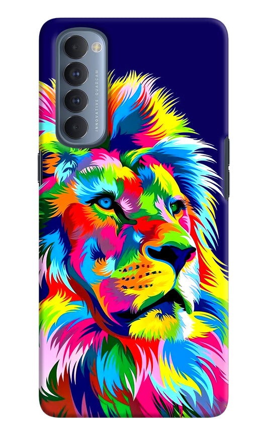 Vector Art Lion Oppo Reno4 Pro Hard Case Back Cover by Casekaro
