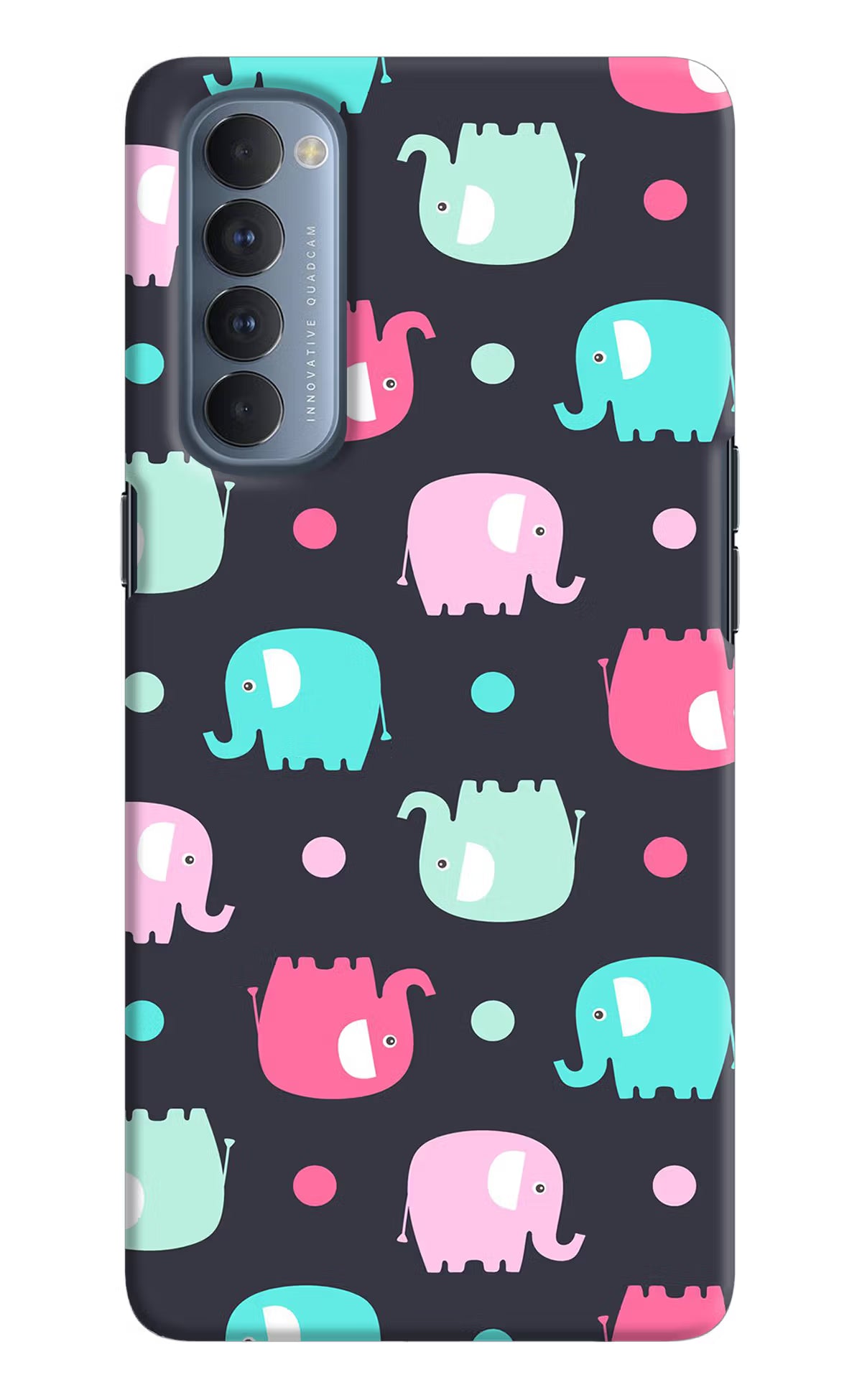 Elephants Oppo Reno4 Pro Hard Case Back Cover by Casekaro