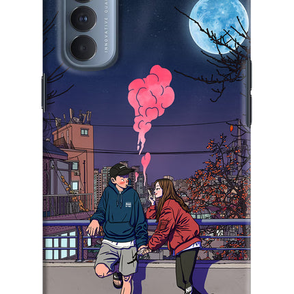 Chilling Couple Oppo Reno4 Pro Hard Case Back Cover by Casekaro