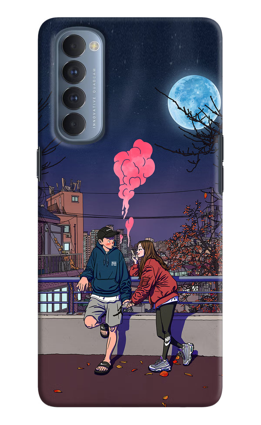 Chilling Couple Oppo Reno4 Pro Back Cover, Hard case
