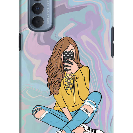 Selfie Girl Oppo Reno4 Pro Hard Case Back Cover by Casekaro