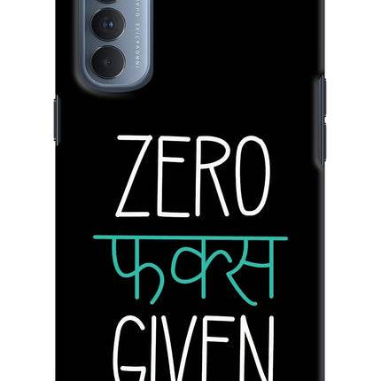 Zero Fucks Given Oppo Reno4 Pro Hard Case Back Cover by Casekaro