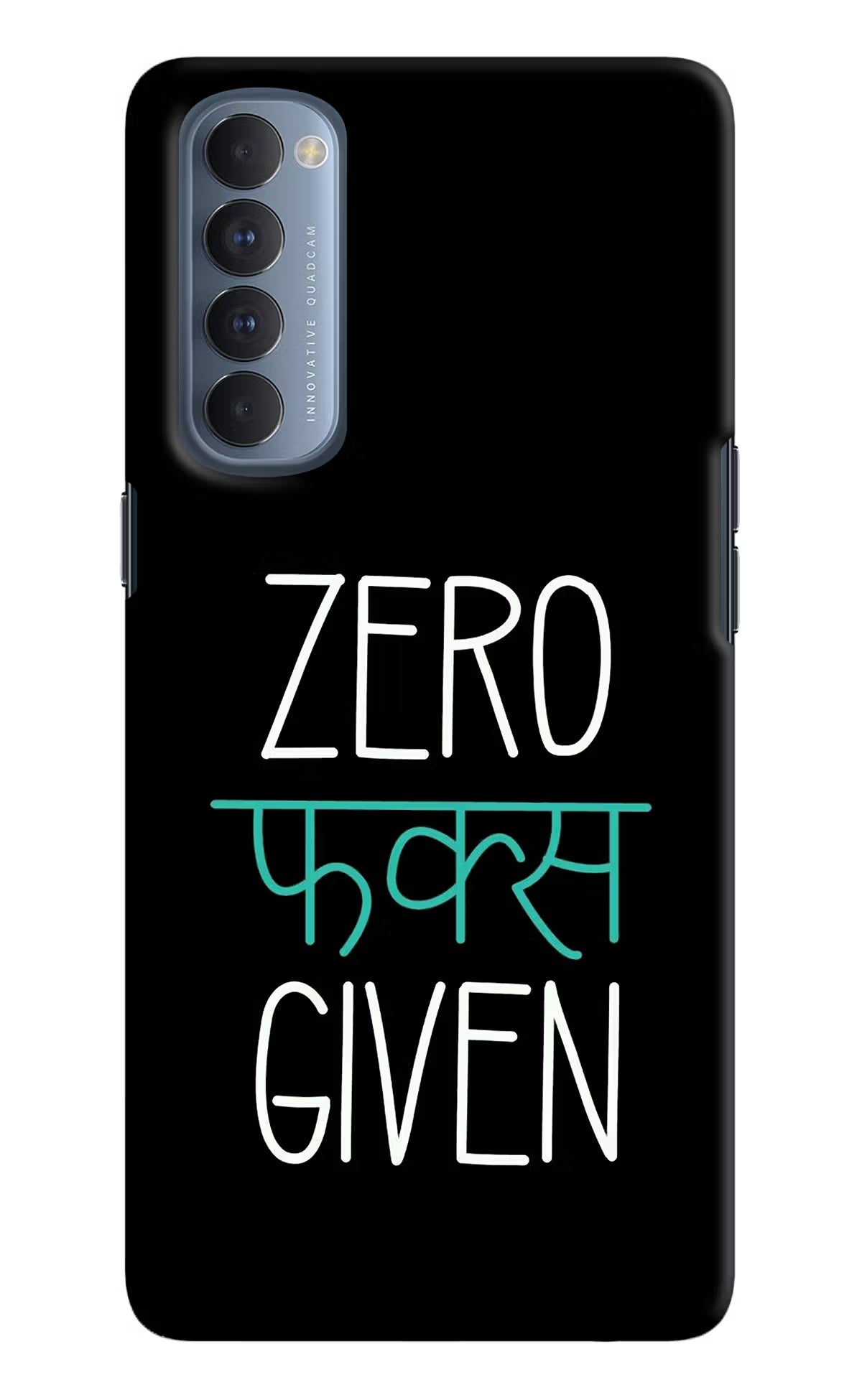 Zero Fucks Given Oppo Reno4 Pro Hard Case Back Cover by Casekaro