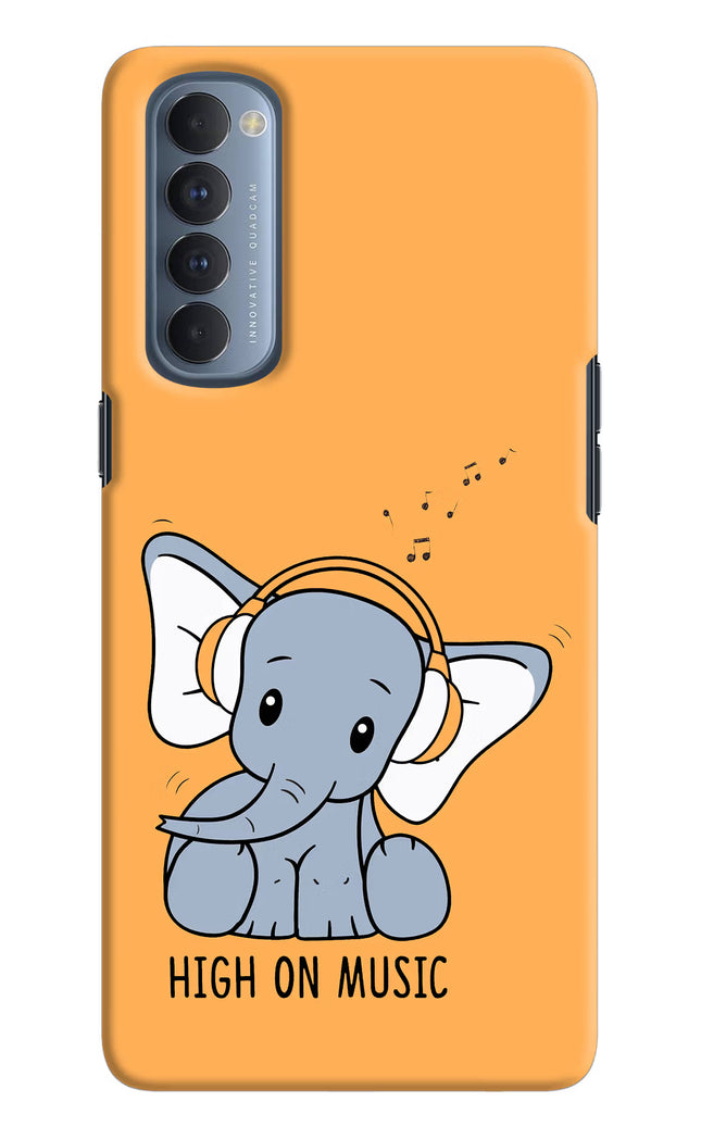 High On Music Oppo Reno4 Pro Hard Case Back Cover by Casekaro
