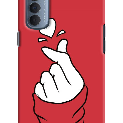 Korean Love Sign Oppo Reno4 Pro Hard Case Back Cover by Casekaro