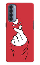 Korean Love Sign Oppo Reno4 Pro Hard Case Back Cover by Casekaro