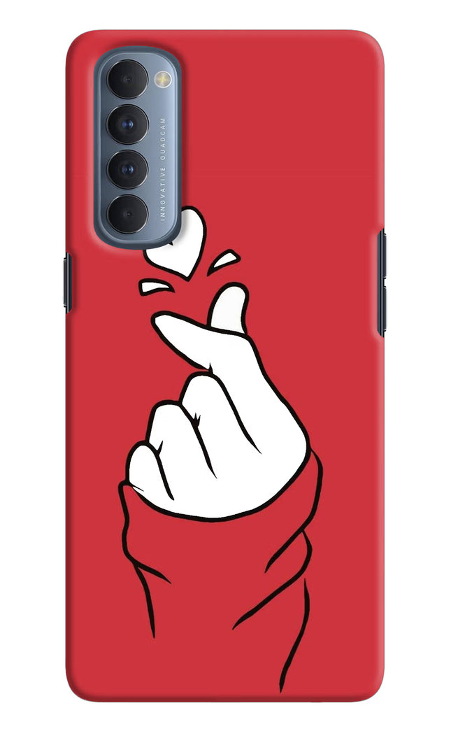 Korean Love Sign Oppo Reno4 Pro Hard Case Back Cover by Casekaro