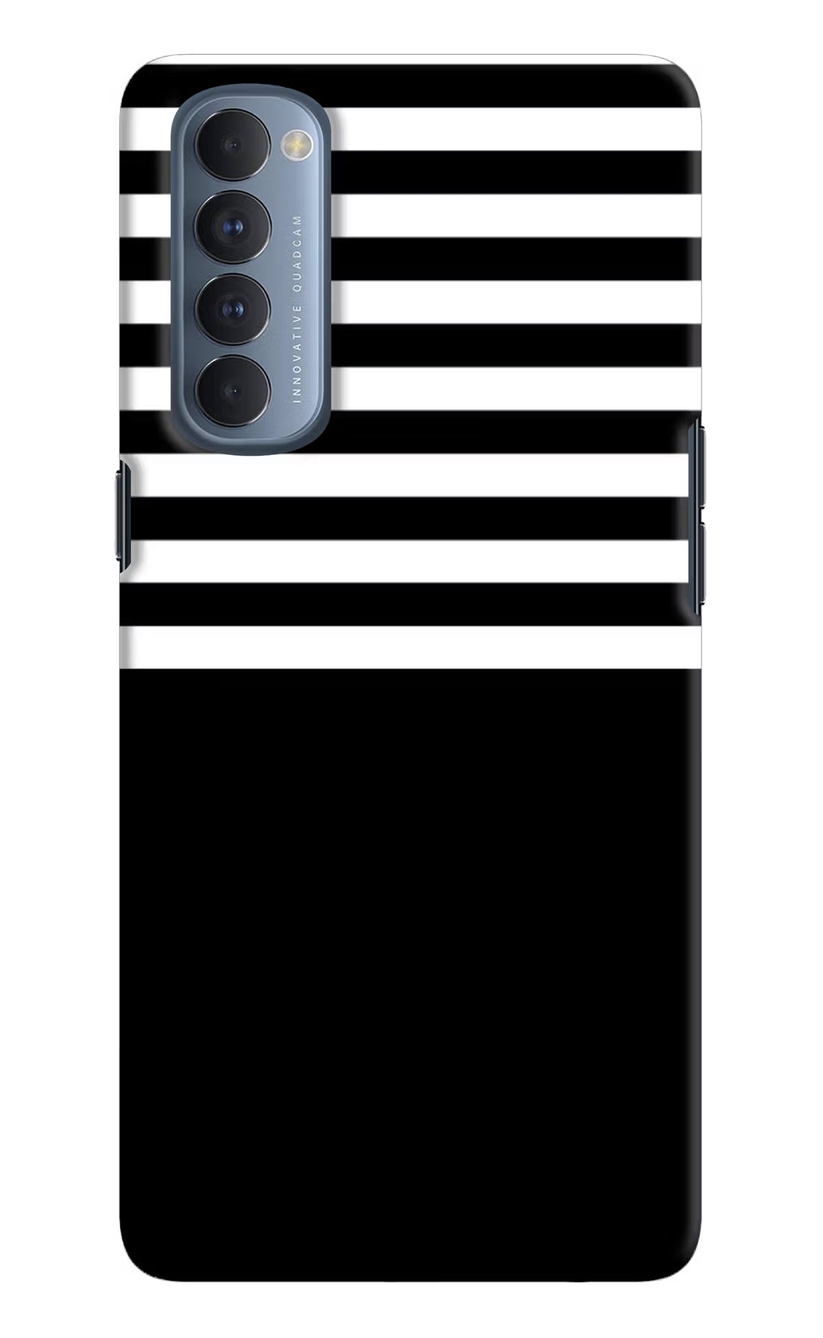 Black and White Print Oppo Reno4 Pro Hard Case Back Cover by Casekaro