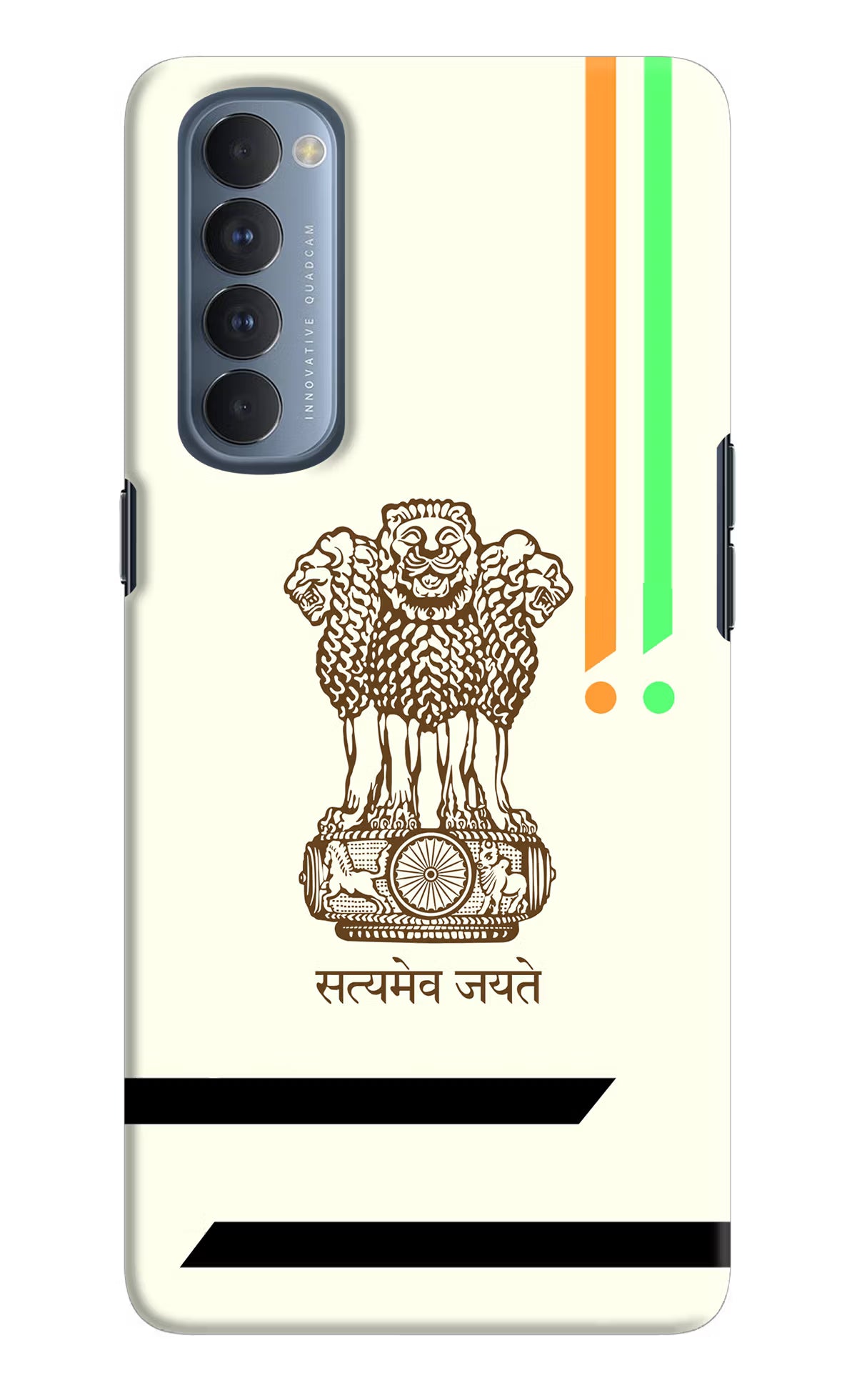 Satyamev Jayate Brown Logo Oppo Reno4 Pro Hard Case Back Cover by Casekaro