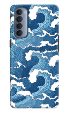Blue Waves Oppo Reno4 Pro Hard Case Back Cover by Casekaro