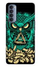 Green Owl Oppo Reno4 Pro Hard Case Back Cover by Casekaro