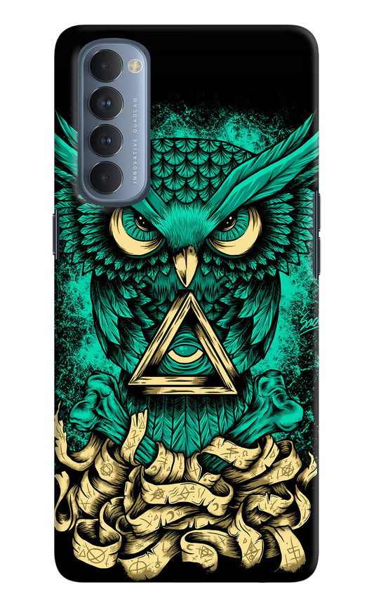 Green Owl Oppo Reno4 Pro Hard Case Back Cover by Casekaro