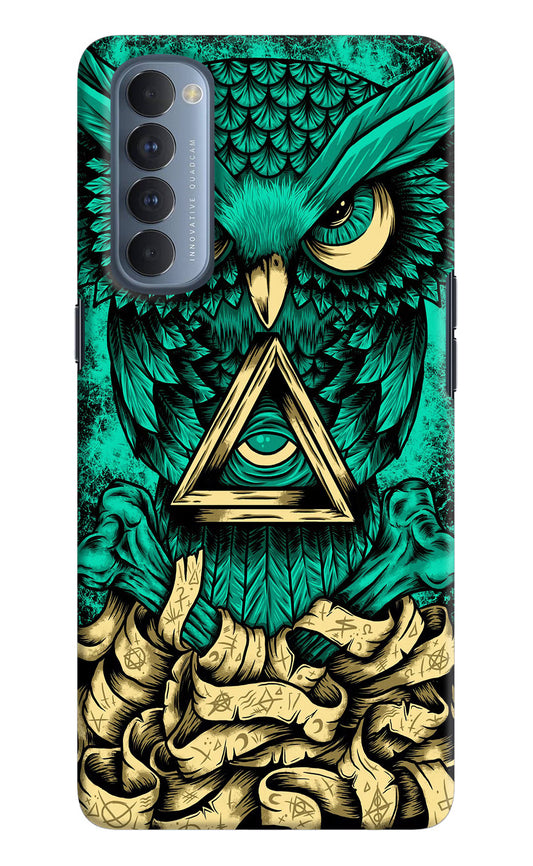 Green Owl Oppo Reno4 Pro Hard Case Back Cover by Casekaro