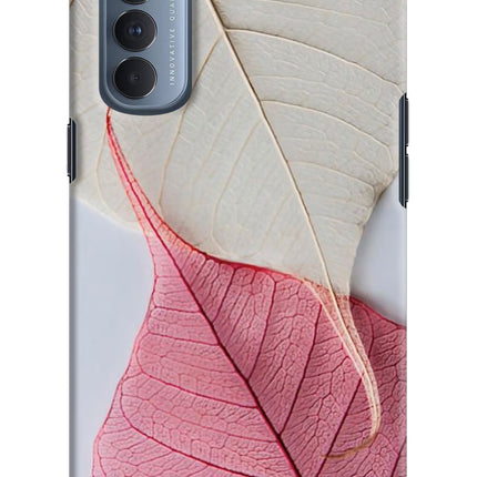 White Pink Leaf Oppo Reno4 Pro Hard Case Back Cover by Casekaro