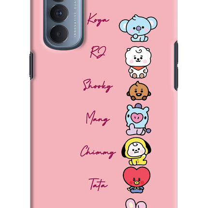 BTS names Oppo Reno4 Pro Hard Case Back Cover by Casekaro