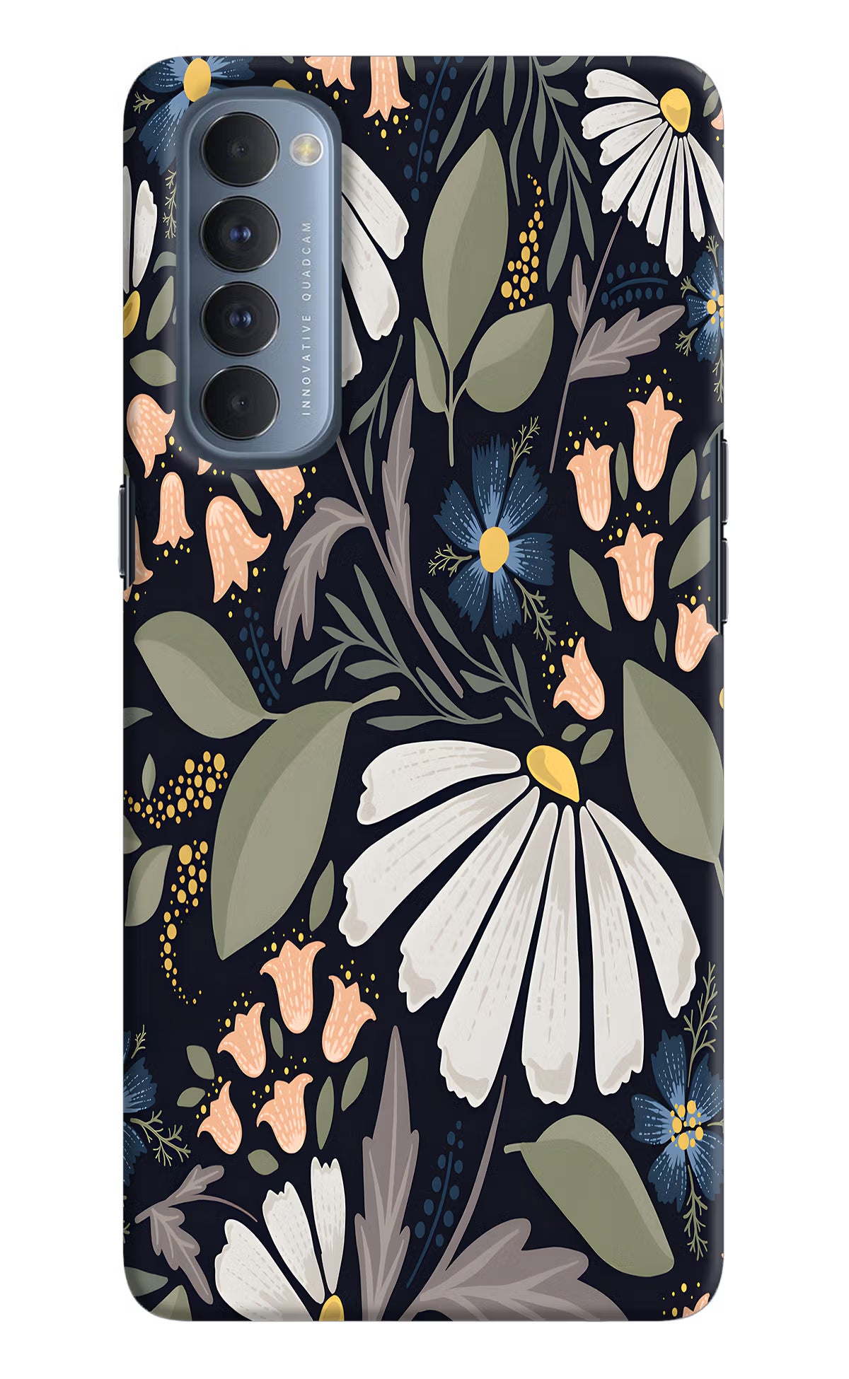Flowers Art Oppo Reno4 Pro Hard Case Back Cover by Casekaro