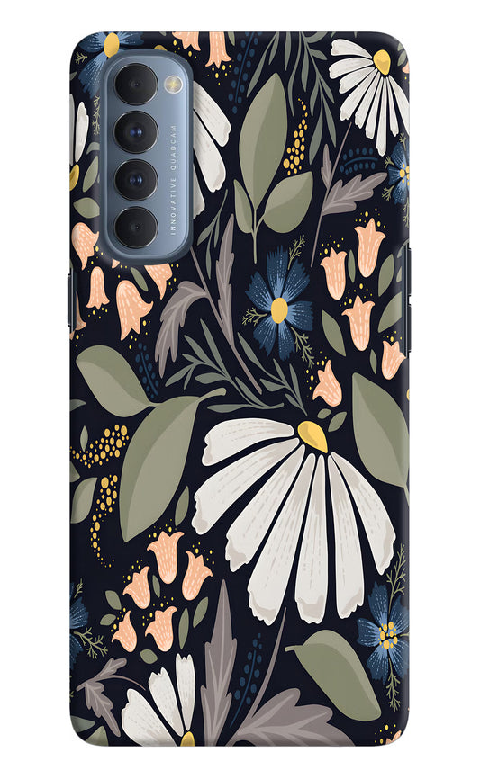 Flowers Art Oppo Reno4 Pro Hard Case Back Cover by Casekaro