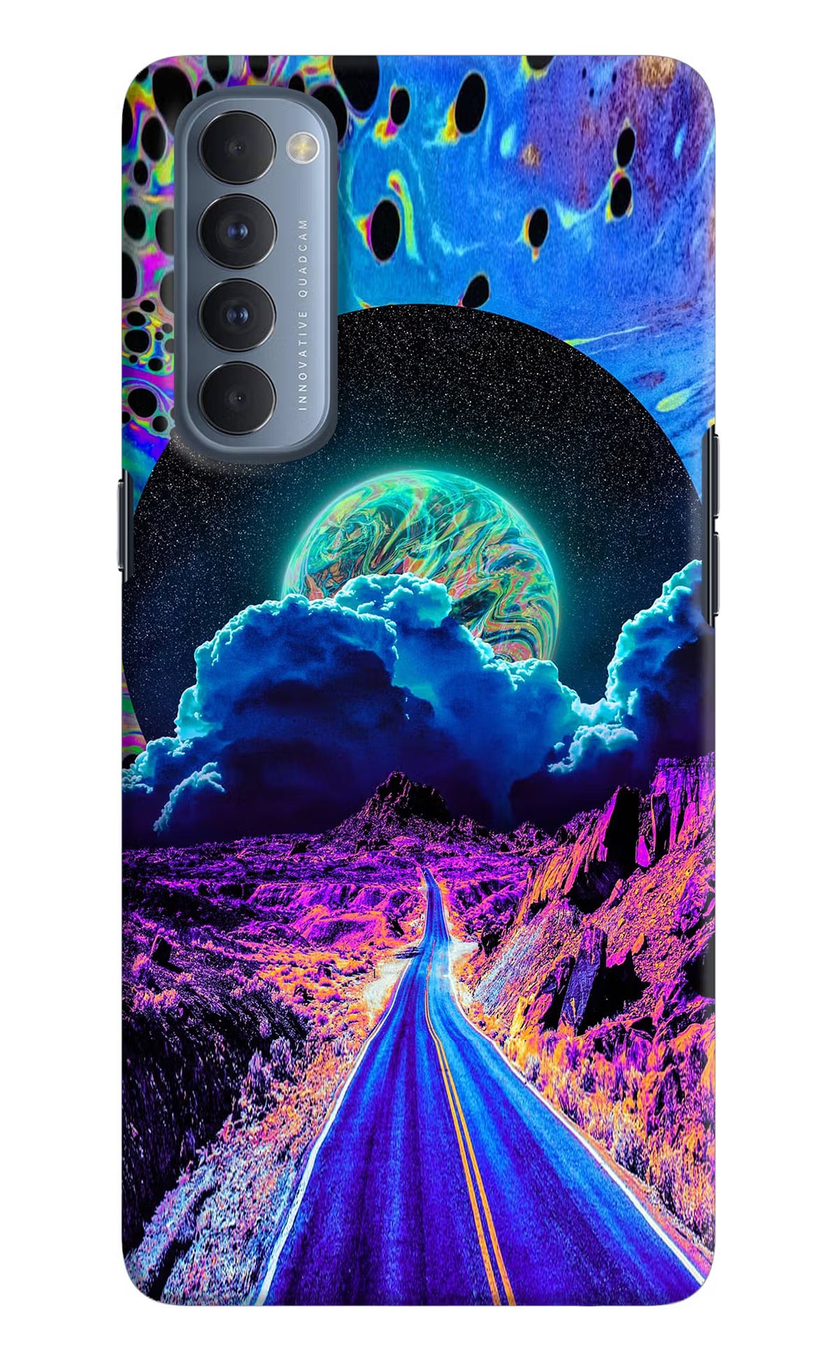Psychedelic Painting Oppo Reno4 Pro Hard Case Back Cover by Casekaro