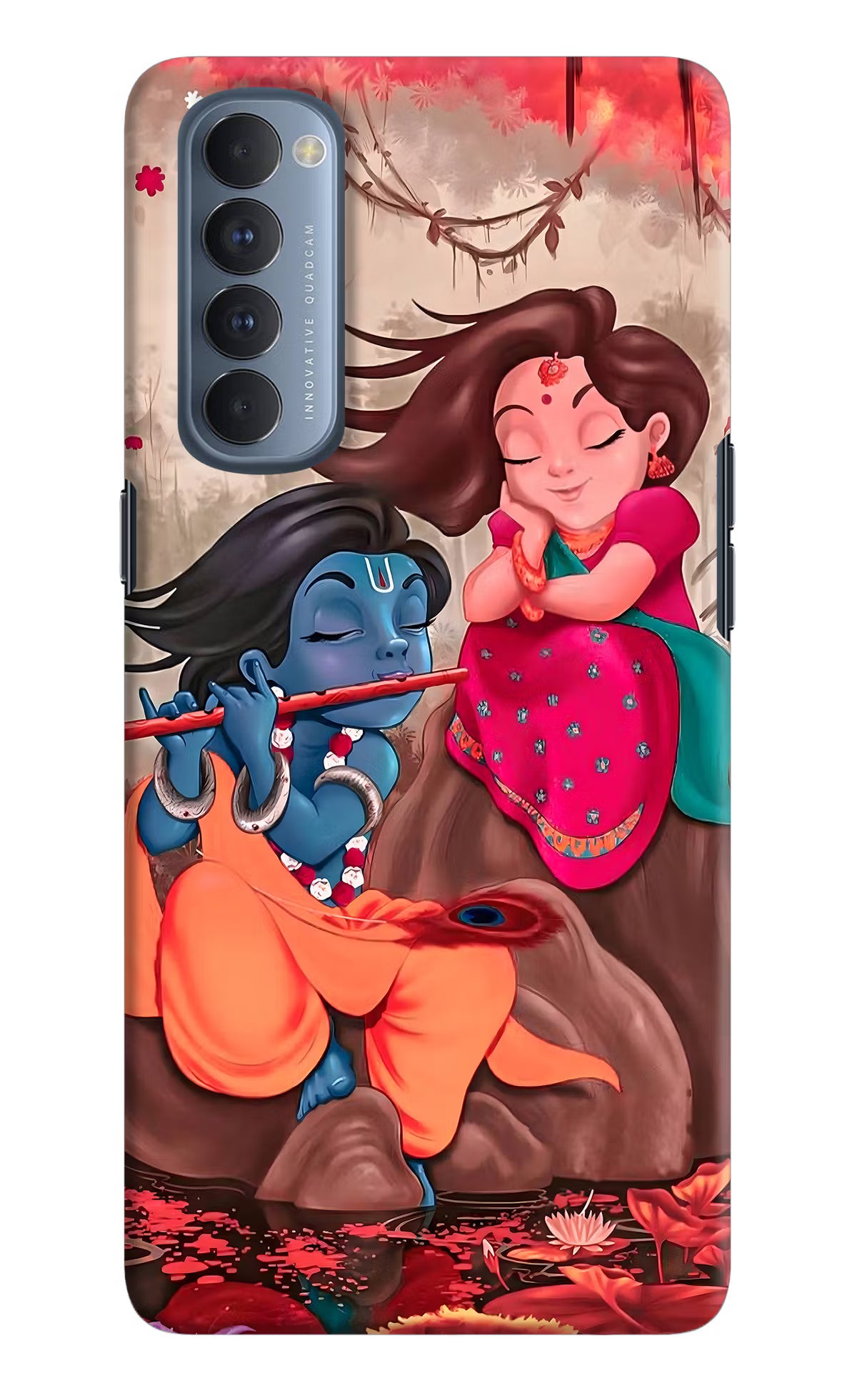 Radhe Krishna Oppo Reno4 Pro Hard Case Back Cover by Casekaro
