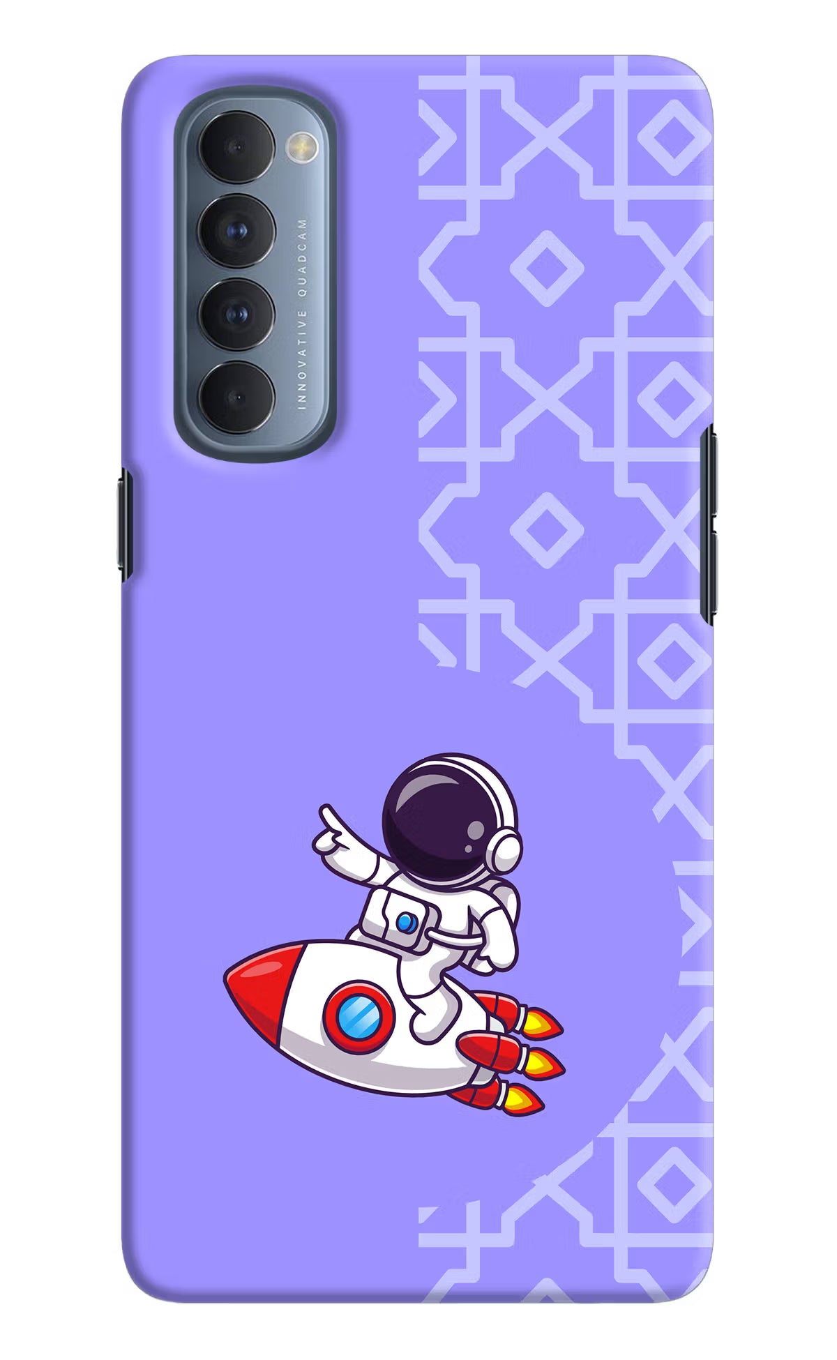 Cute Astronaut Oppo Reno4 Pro Hard Case Back Cover by Casekaro