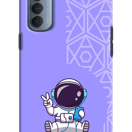 Cute Astronaut Chilling Oppo Reno4 Pro Hard Case Back Cover by Casekaro