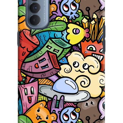 Veggie Doodle Oppo Reno4 Pro Hard Case Back Cover by Casekaro
