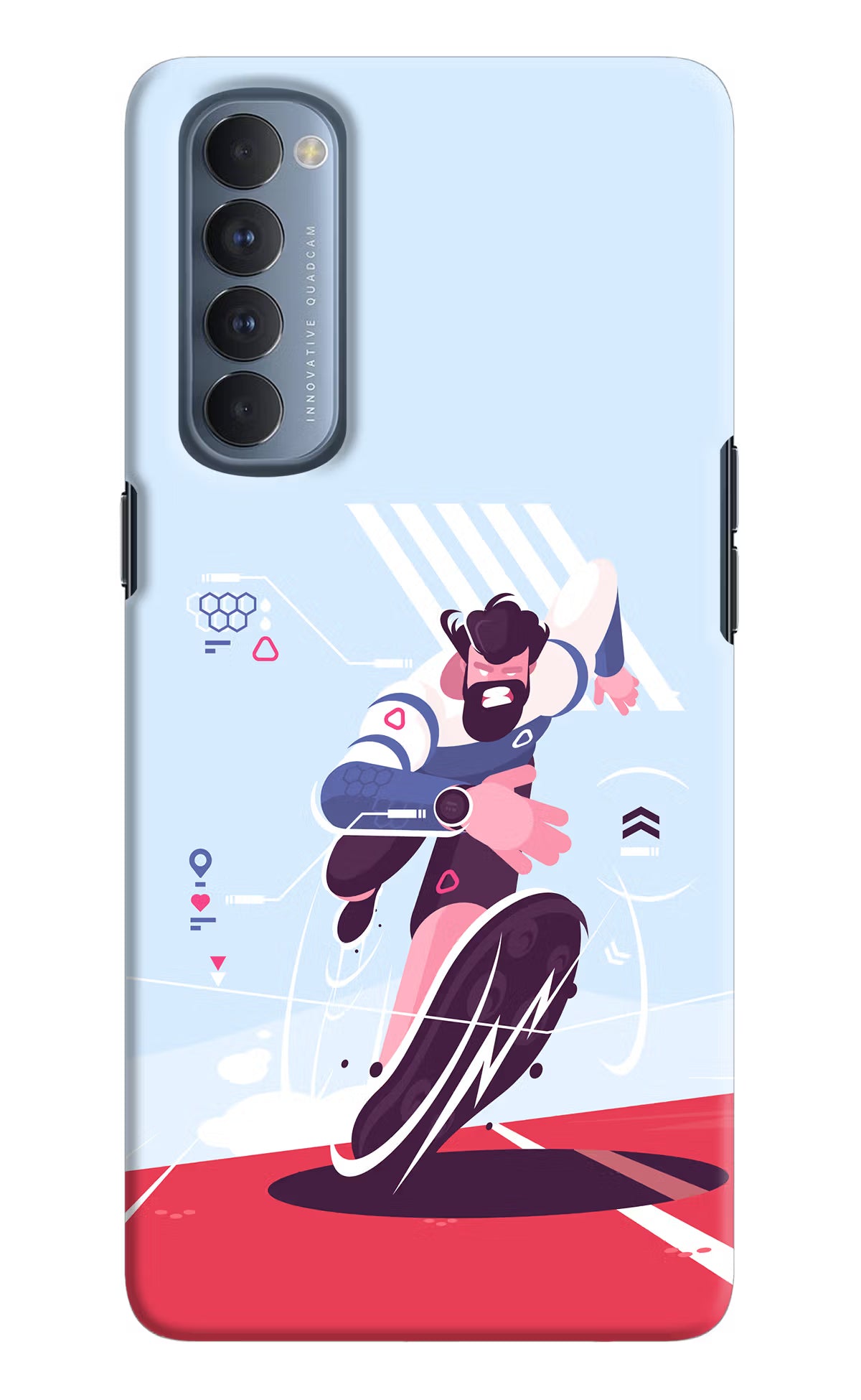 Run Pro Oppo Reno4 Pro Hard Case Back Cover by Casekaro