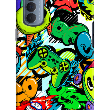 Game Doodle Oppo Reno4 Pro Hard Case Back Cover by Casekaro