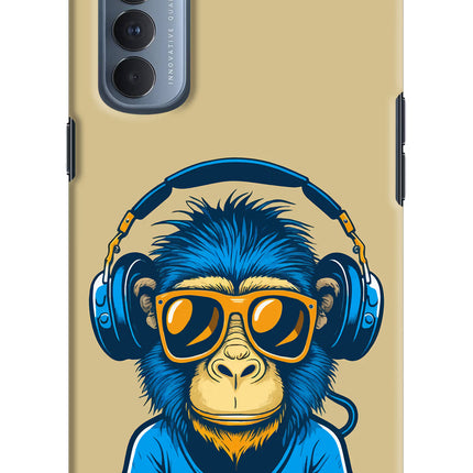 Monkey Headphone Oppo Reno4 Pro Hard Case Back Cover by Casekaro