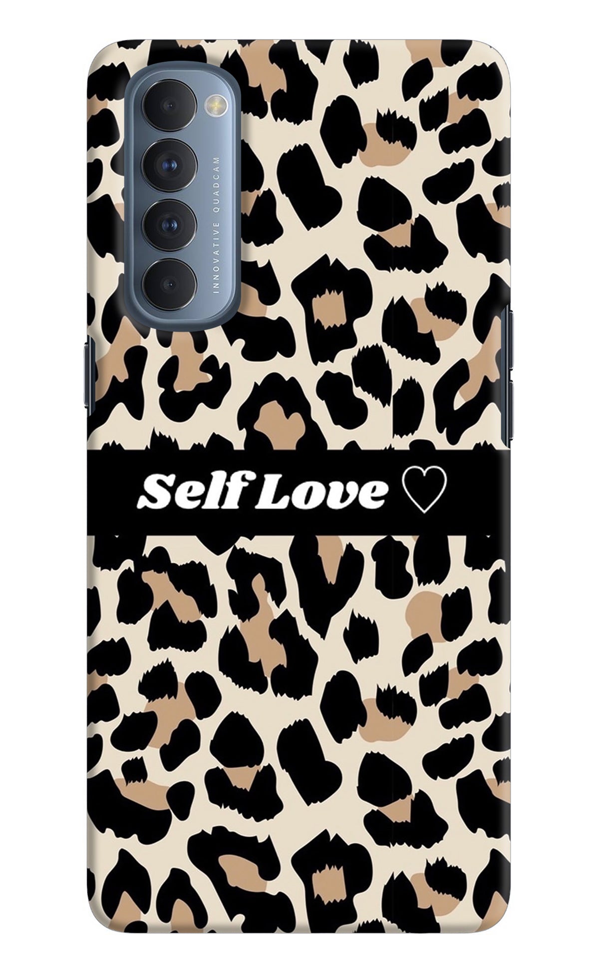 Leopard Print Self Love Oppo Reno4 Pro Back Cover