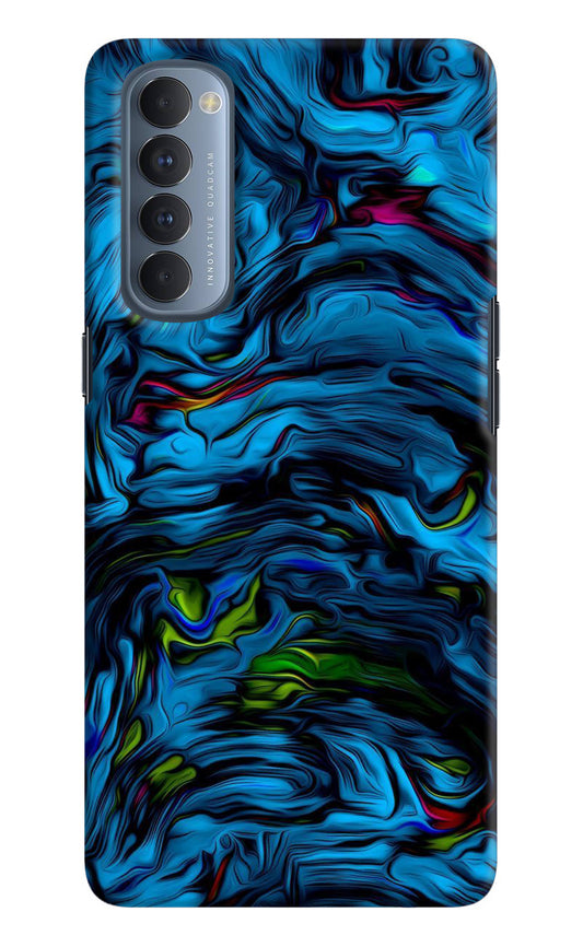 Dark Blue Abstract Oppo Reno4 Pro Back Cover