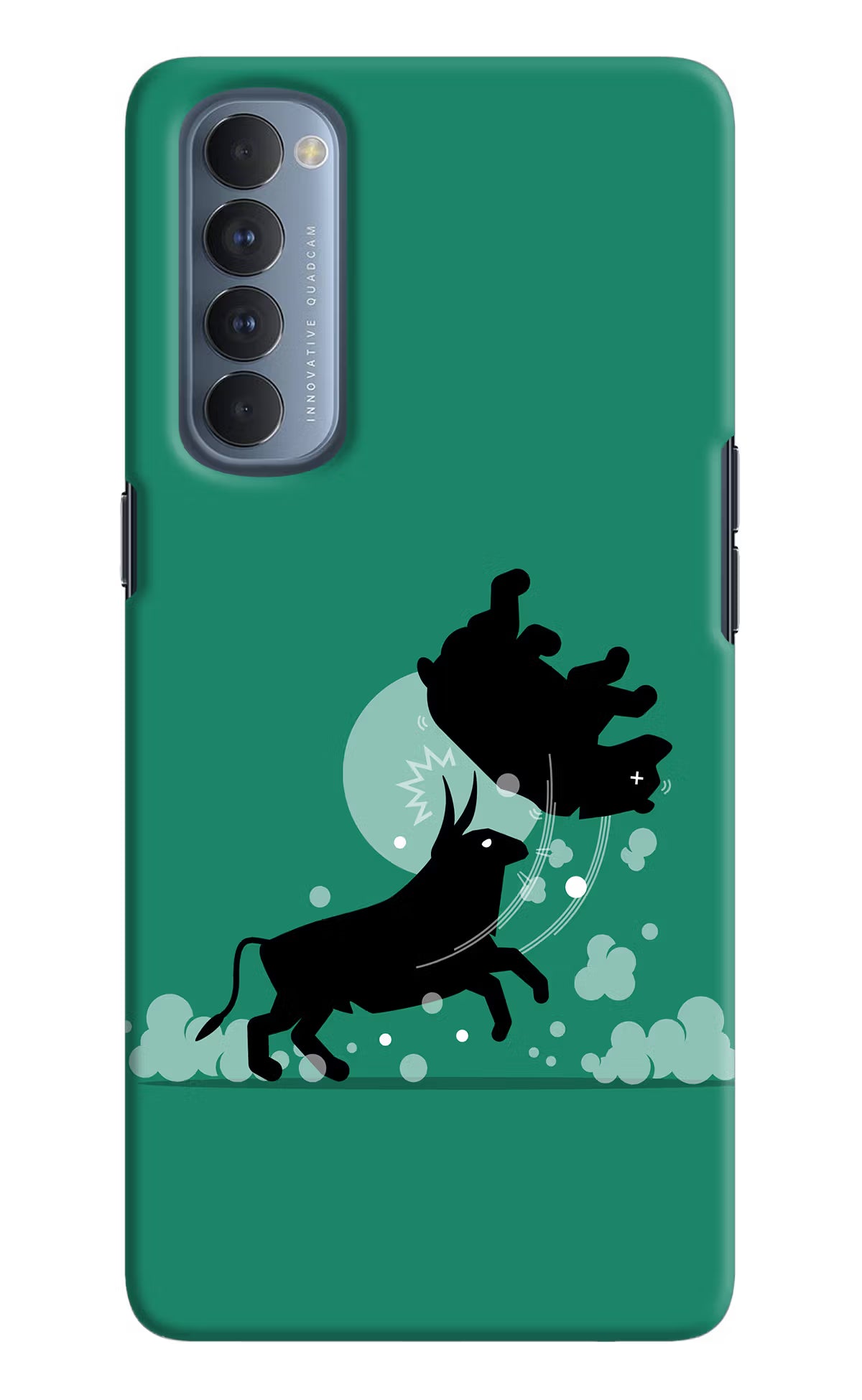 Bull Conqueror Oppo Reno4 Pro Hard Case Back Cover by Casekaro