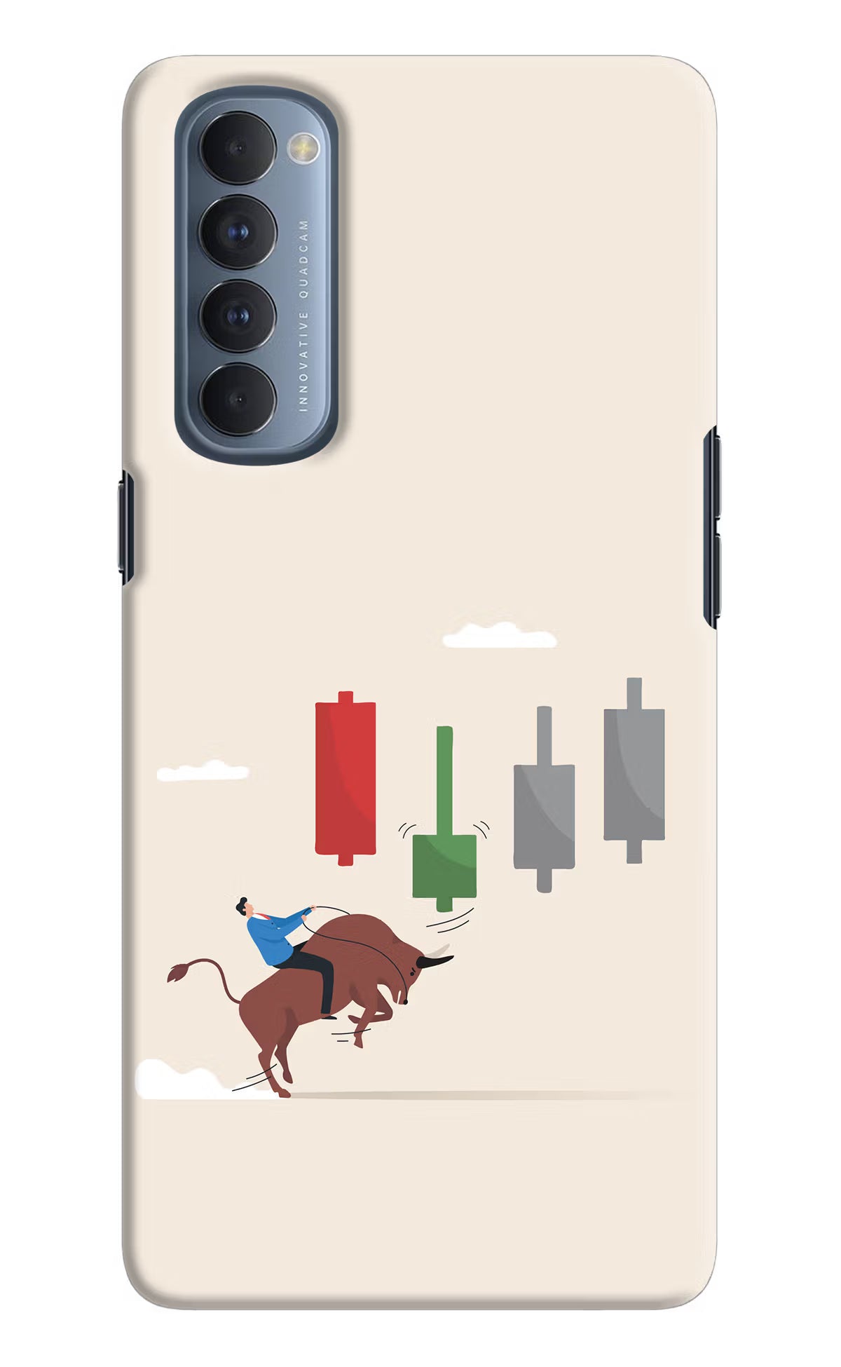 Bull Trading Momentum Oppo Reno4 Pro Hard Case Back Cover by Casekaro
