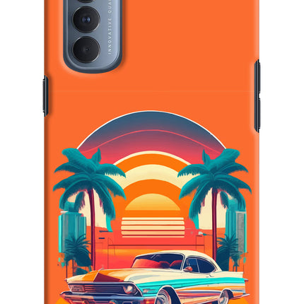Palm Drive 80s Oppo Reno4 Pro Hard Case Back Cover by Casekaro