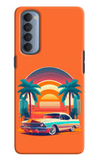 Palm Drive 80s Oppo Reno4 Pro Hard Case Back Cover by Casekaro