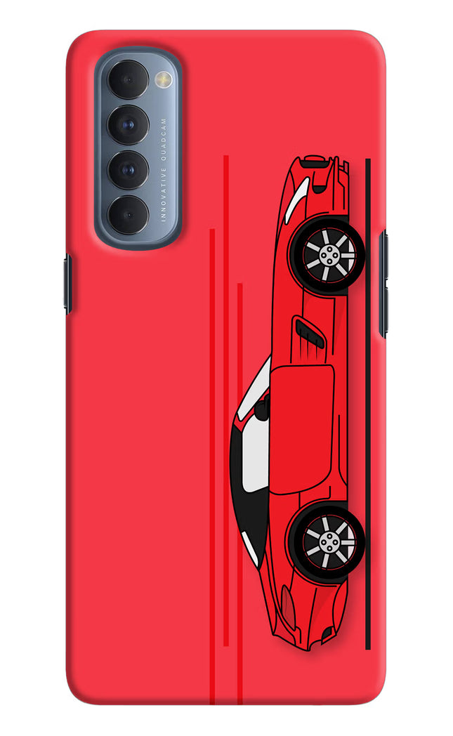Red Velocity Oppo Reno4 Pro Hard Case Back Cover by Casekaro