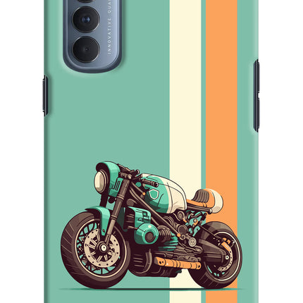 Striped Moto Drift Oppo Reno4 Pro Hard Case Back Cover by Casekaro