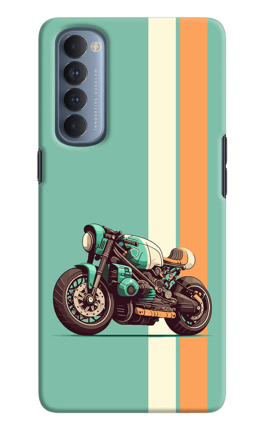 Striped Moto Drift Oppo Reno4 Pro Hard Case Back Cover by Casekaro