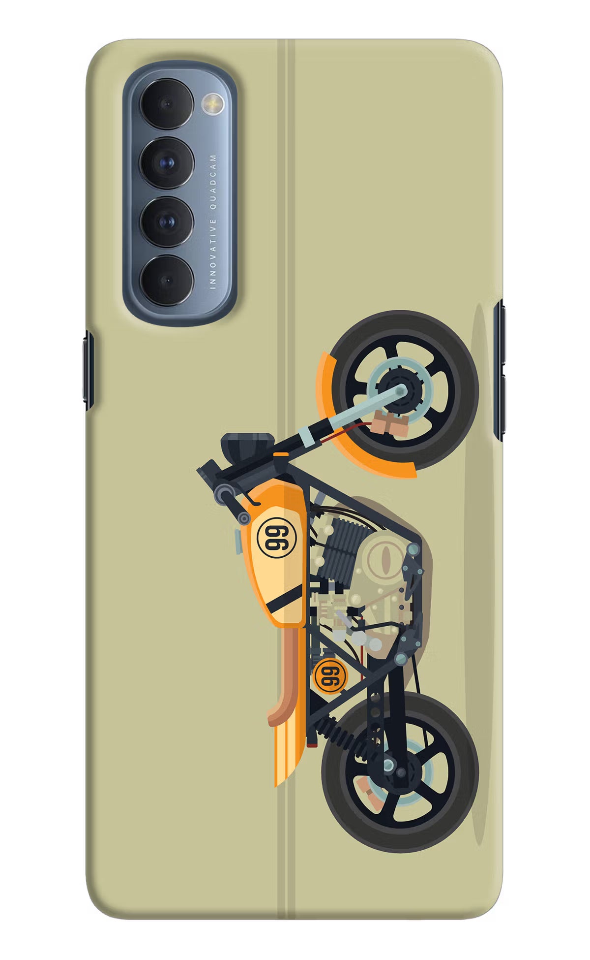 Vertical Speedster Oppo Reno4 Pro Hard Case Back Cover by Casekaro