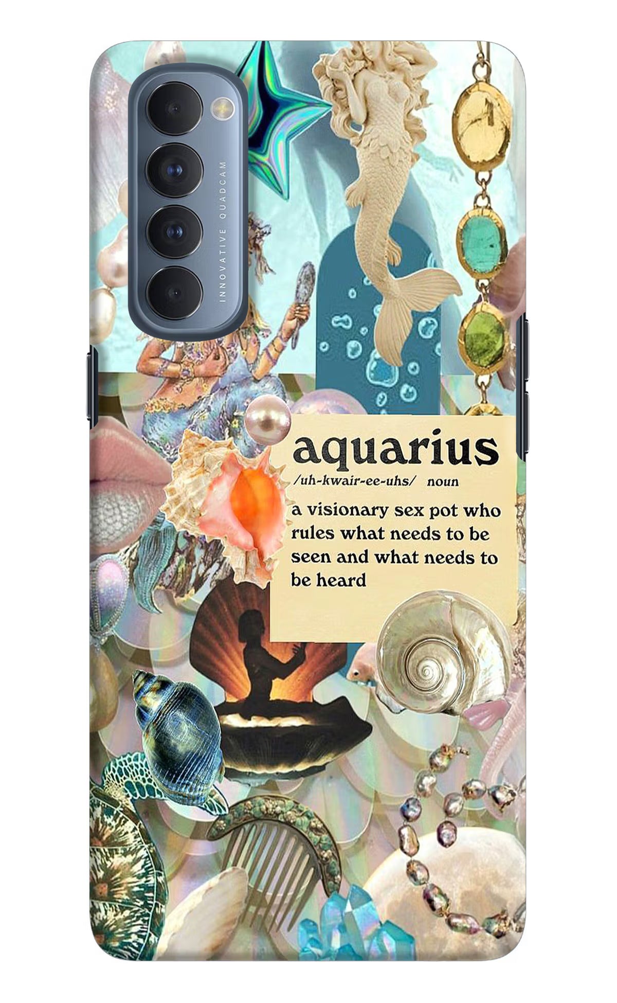 Aquarius Zodiac Oppo Reno4 Pro Hard Case Back Cover by Casekaro