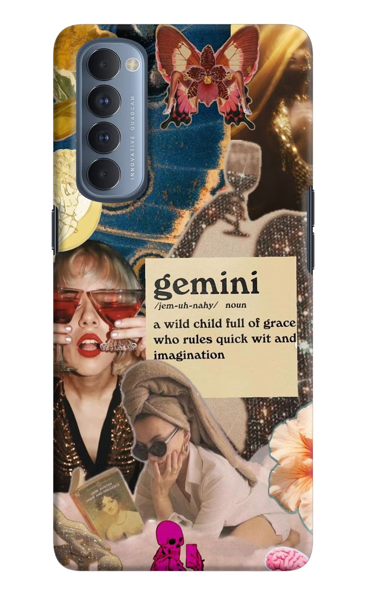 Gemini Zodiac Oppo Reno4 Pro Hard Case Back Cover by Casekaro