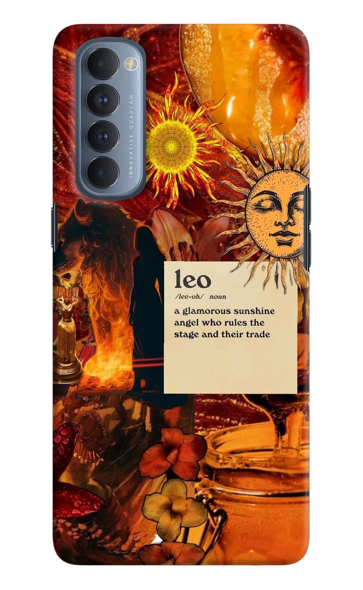Leo Zodiac Oppo Reno4 Pro Hard Case Back Cover by Casekaro
