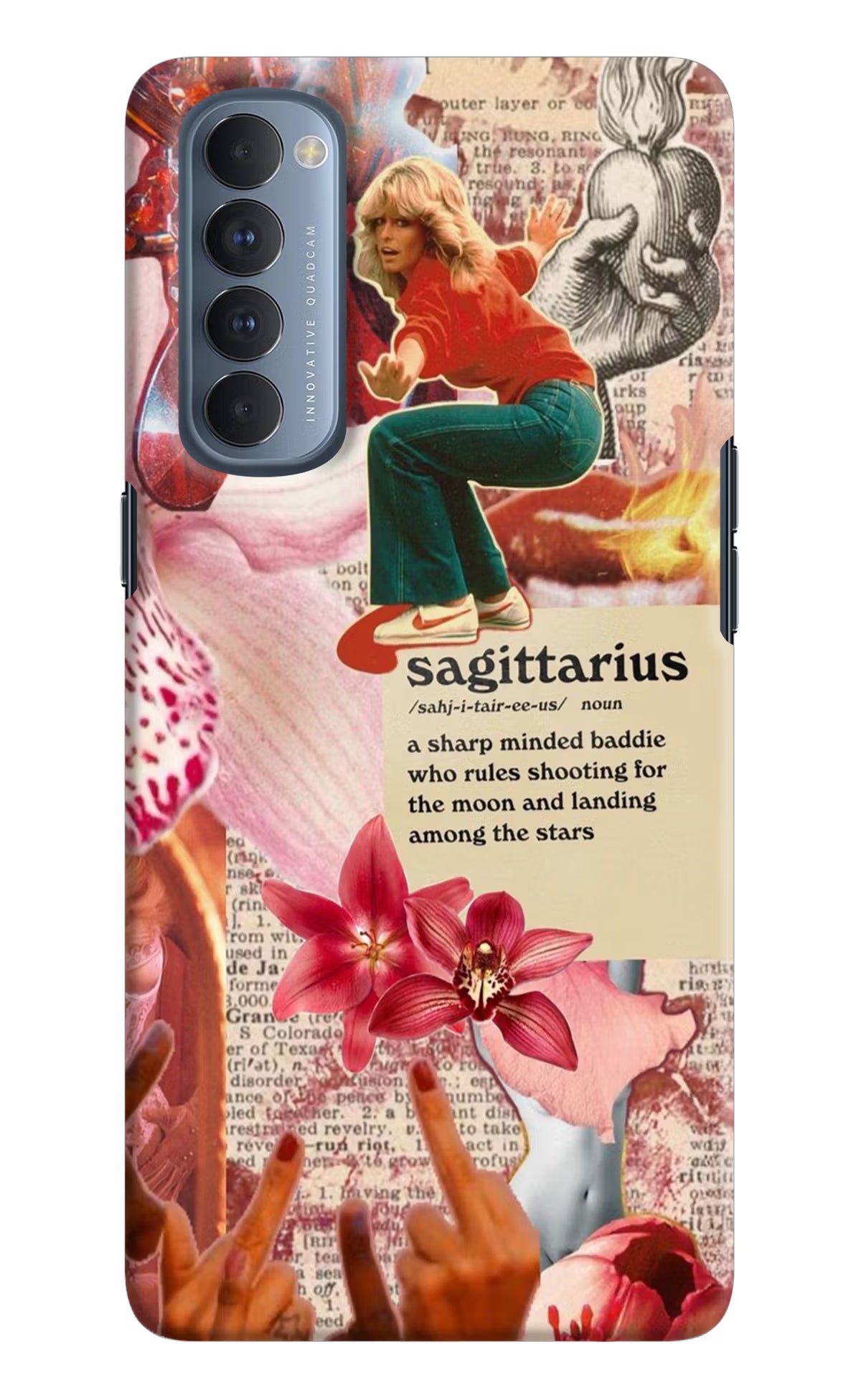 Sagittarius Zodiac Oppo Reno4 Pro Hard Case Back Cover by Casekaro