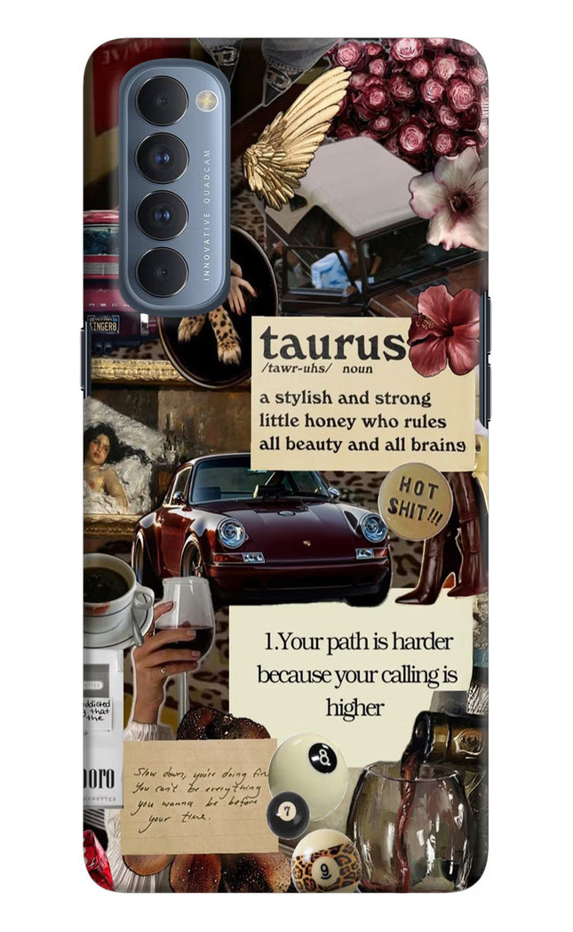 Taurus Zodiac Oppo Reno4 Pro Hard Case Back Cover by Casekaro